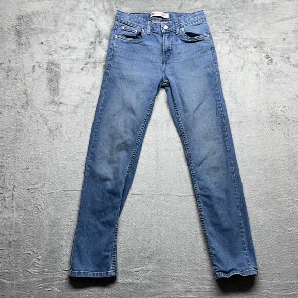 Levi's 502 Jeans Youth Boys Size 14 Regular Blue Taper Denim 27X27 Light Wash - Picture 1 of 8